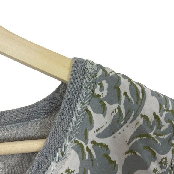 Garnet Hill X-Large Merino Wool Silk Sweater Cardigan Beaded Gray Womens READ - Picture 5 of 16